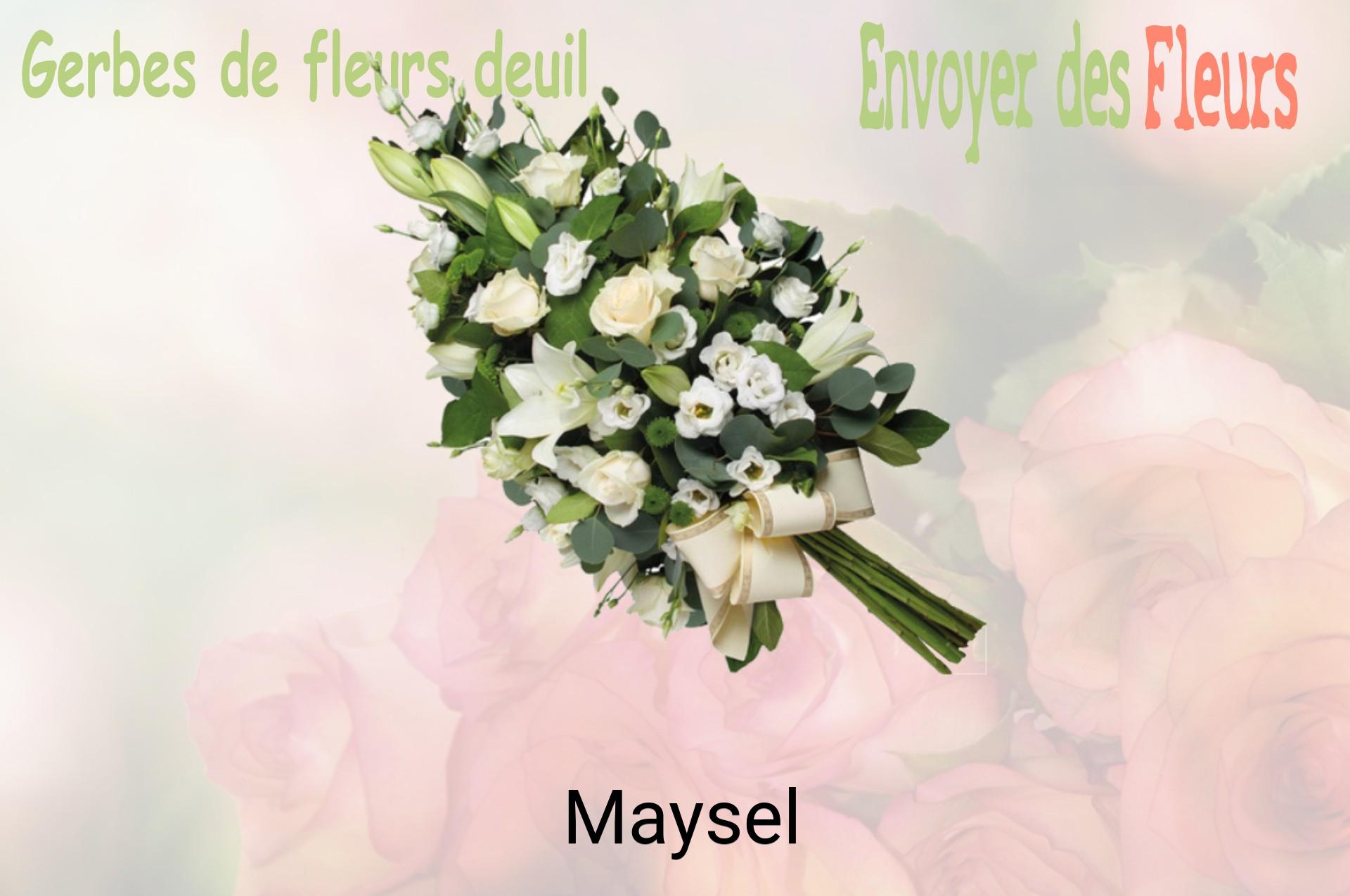 Gerbe de fleurs de deuil livrée à Maysel
